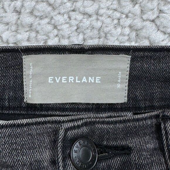 Everlane High Rise Skinny Ankle Jean Washed Out Black - Picture 5 of 12